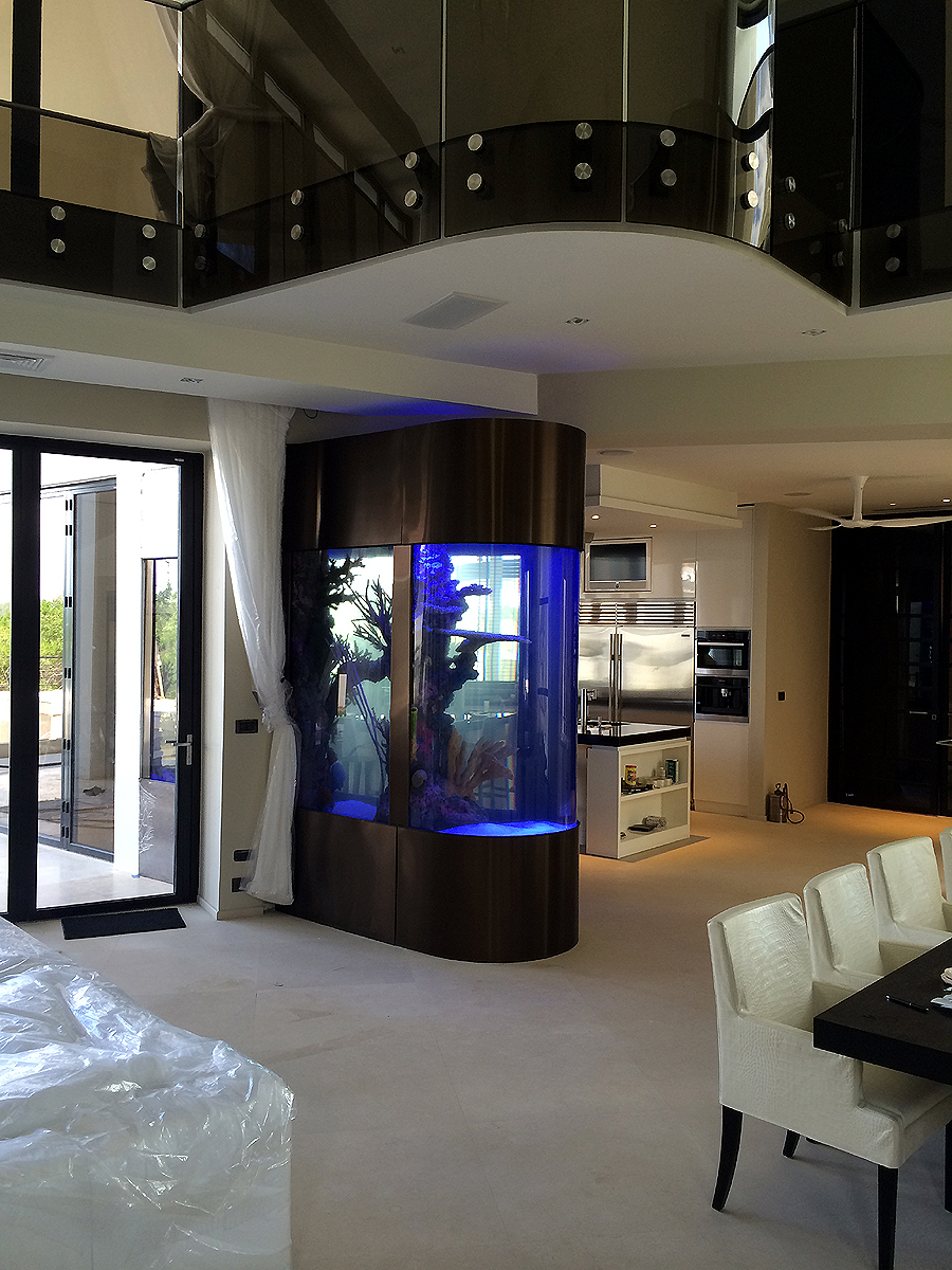 custom aquariums large living room design